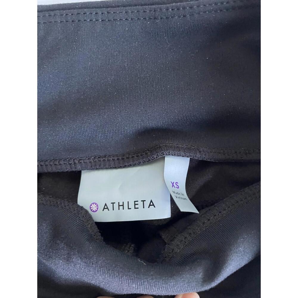 Athleta Womens Luxe Ponte Leggings Pants Black Faux Leather Zip Moto Leggings XS - Picture 6 of 6